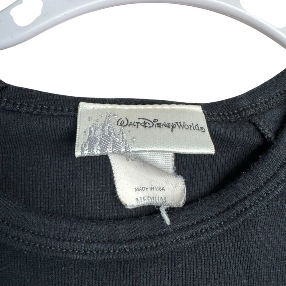 Walt Disney World Epcot Ladies 3/4 Sleeve Size M Fits S Shirt Black Glitter H14 - Picture 3 of 7